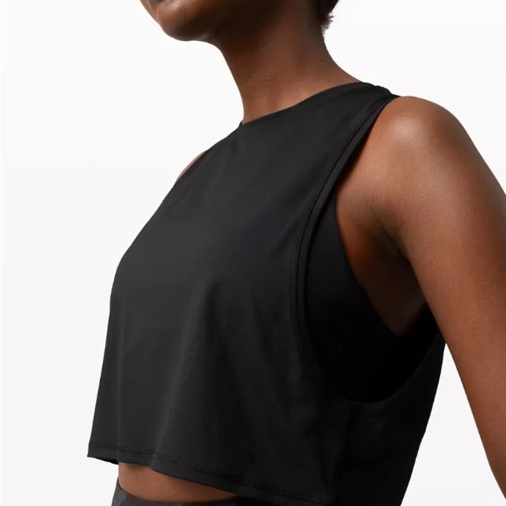 Lululemon Athletica Black Crop Tank Muscle Love